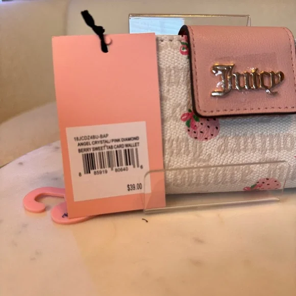 Juicy Couture Pink and White Wallet With Strawberry Details NWT - Picture 2 of 7